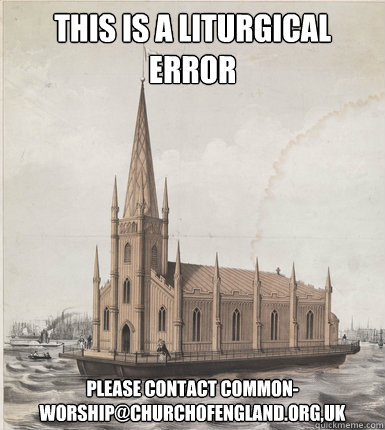 A new liturgical error is discovered in The Colonies